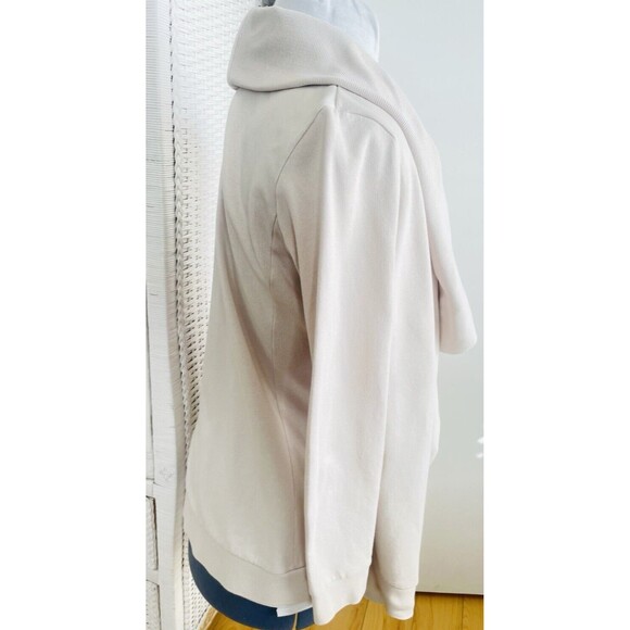 All Saints Nude Zip Drape Waterfall Cardigan S Beige Oversized Terry Jacket - Picture 4 of 15